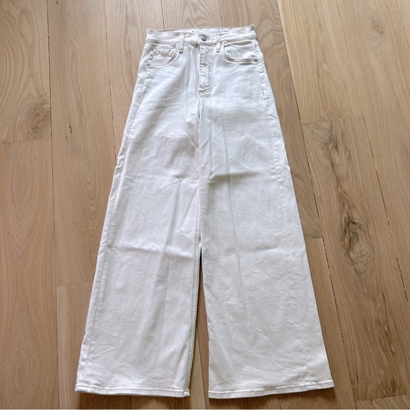 Rag & Bone Jeans Womens Sz 25 Ivory Sofie High Rise Wide Leg Ecru Ivory